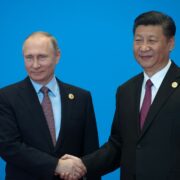 Čínský prezident Si Ťin-pching a Vladimir Putin