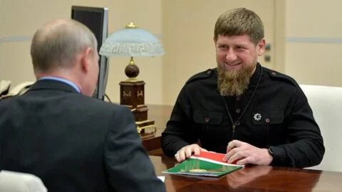 Ruský diktátor Vladimir Putin a jeho čečenský gubernátor Ramzan Kadyrov.
