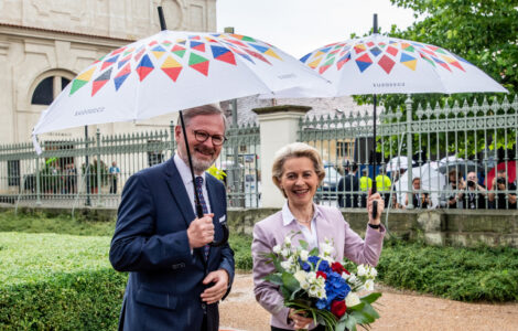 Premiér Petr Fiala (ODS) a předsedkyně Evropské komise Ursula von der Leyenová