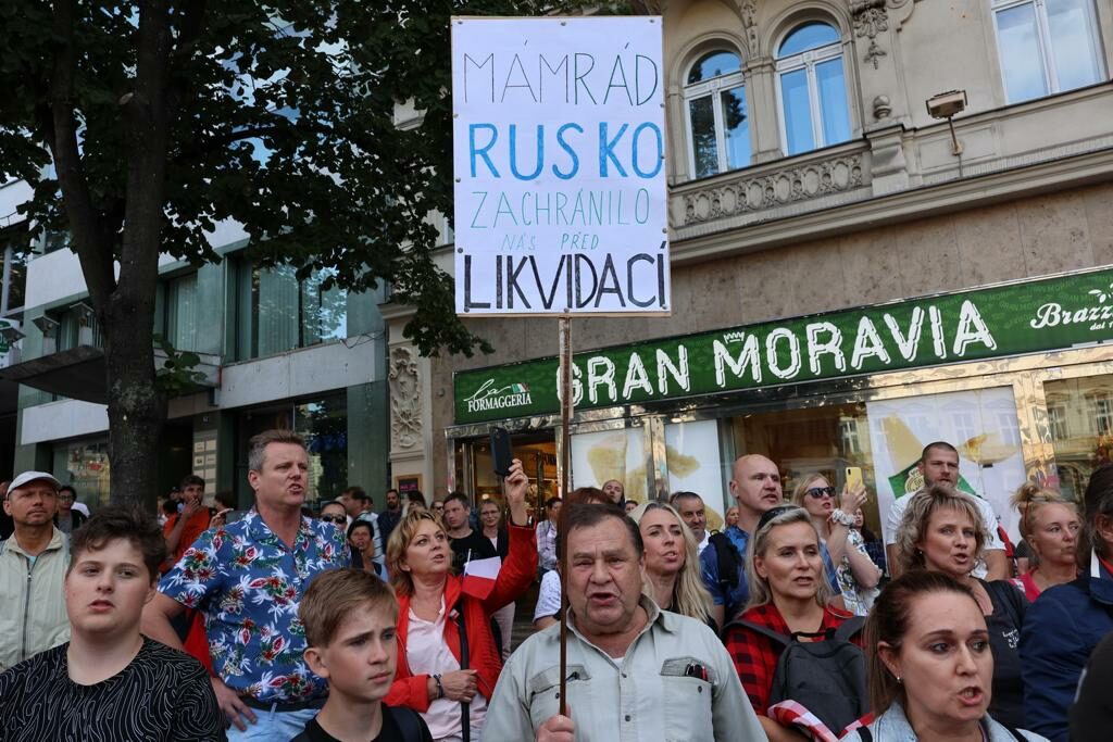 Proruští aktivisté demonstrovali na Václavském náměstí