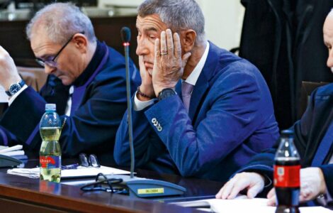 Andrej Babiš u soudu v kauze Čapí hnízdo.