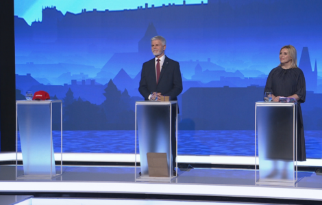 Petr Pavel a Danuše Nerudová v předvolební debatě na CNN Prima News.