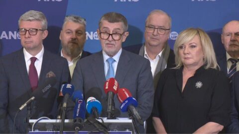 Andrej Babiš na tiskové konferenci