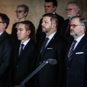 Premiér Petr Fiala a jeho vládní kolegové na inauguraci prezidenta republiky Petra Pavla (9. 3. 2023).