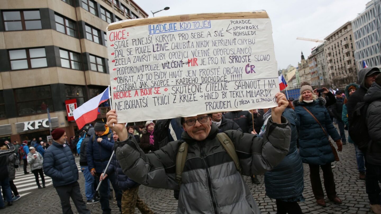 Proruská demonstrace na Václavském náměstí