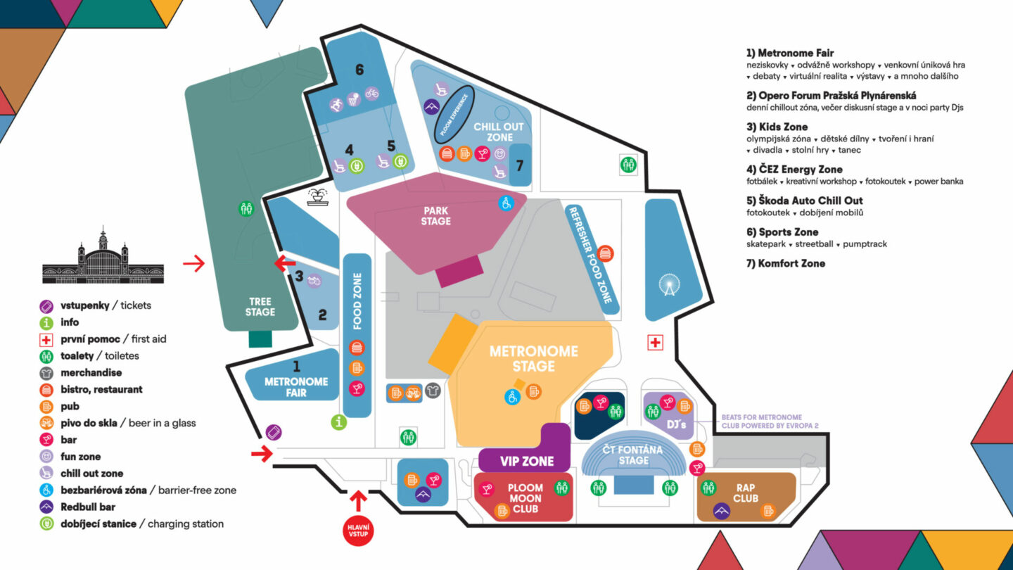 Mapa areálu festivalu Metronome