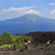 Sopka Krakatoa v Indonésii