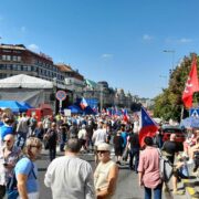 Demonstrace Jindřicha Rajchla na Václavském náměstí