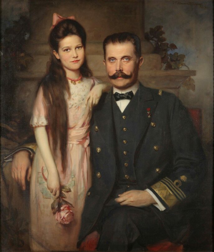 Arcivévoda František Ferdinand se svou dcerou Žofií. 