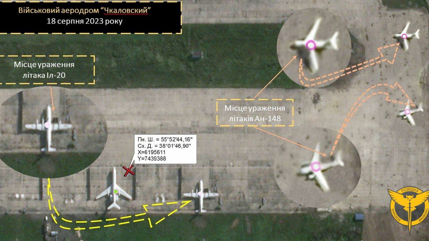 Terčem útoku na vojenské letiště Čkalovo se staly dva letouny a vrtulník.