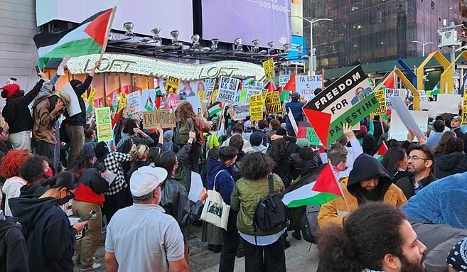 Demonstrace na podporu Palestinců. Ilustrační foto