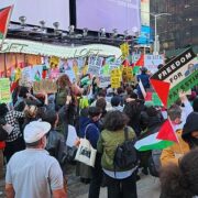 Demonstrace na podporu Palestinců. Ilustrační foto