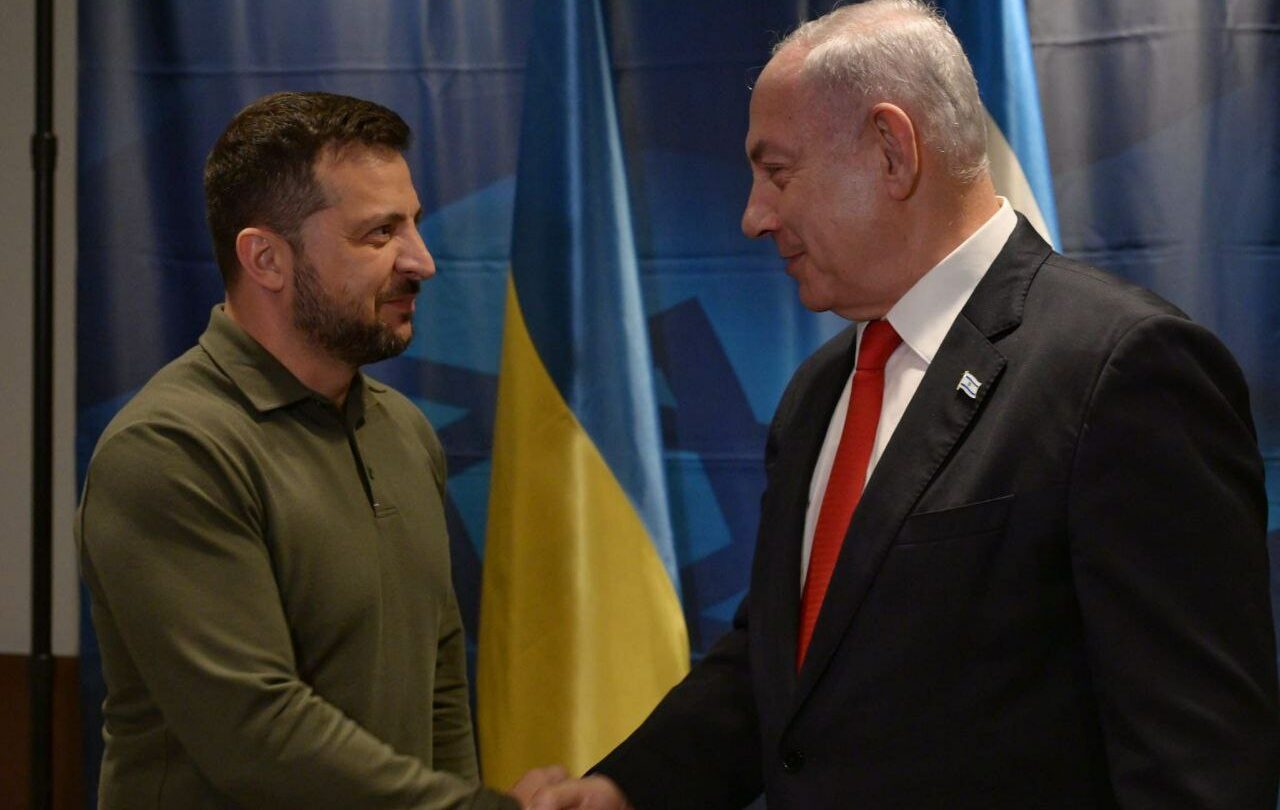 Ukrajinský prezident Zelenskyj a premiér Izraele Benjamin Netanjahu.