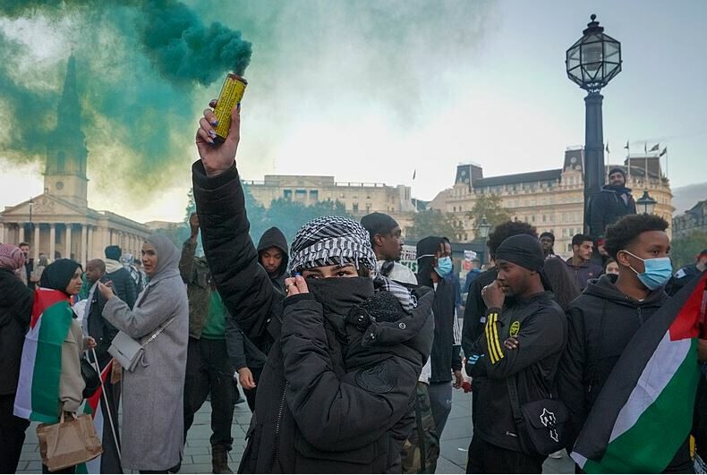 Propalestinská demonstrace v Londýně 14. října 2023 (ilustrační foto)