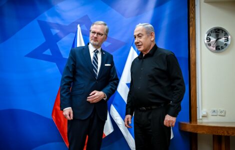 Petr Fiala a izraelský premiér Benjamin Netanjahu.