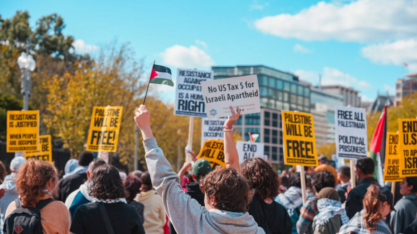 Demonstrace na podporu Palestiny ve Washingtonu. (Ilustrační foto)