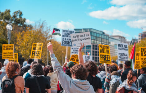 Demonstrace na podporu Palestiny ve Washingtonu. (Ilustrační foto)