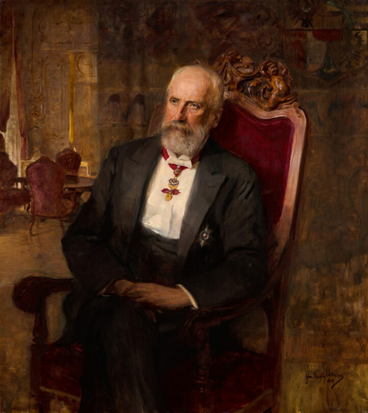 Lichtenštejnský kníže Jan II. proslul jako významný mecenáš umění a věd. Obraz pochází z roku 1908. 