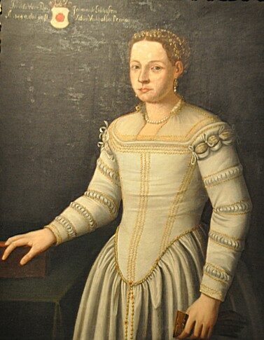 Domnělý portrét Perchty z Rožmberka, obraz ale pochází ze 16. století. Jméno portrétované ženy je dodnes neznámé.