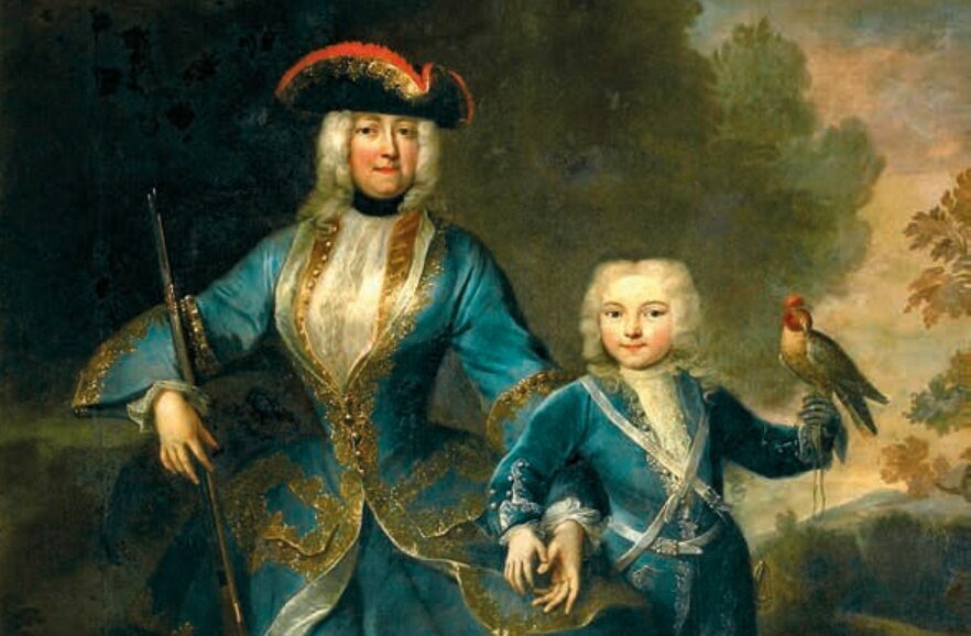 Portrét Eleonory Amálie ze Schwarzenbergu, rozené z Lobkowicz, s princem Josefem Adamem.