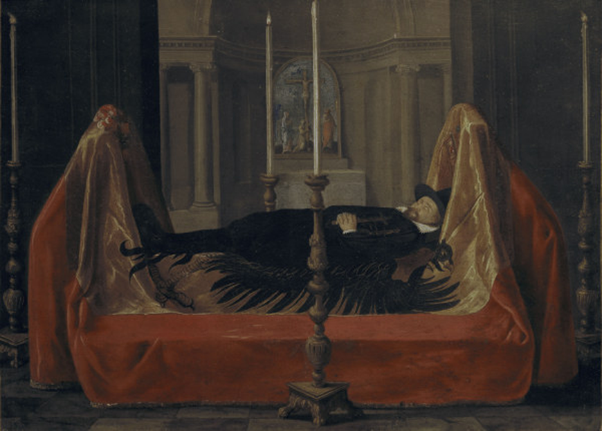 Zesnulý císař Rudolf II. na obraze neznámého malíře.