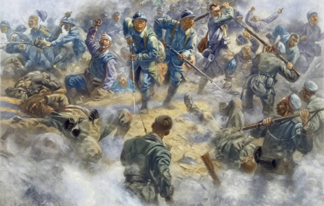Francouzská pěchota dobyla pevnost Douaumont v říjnu roku 1916.