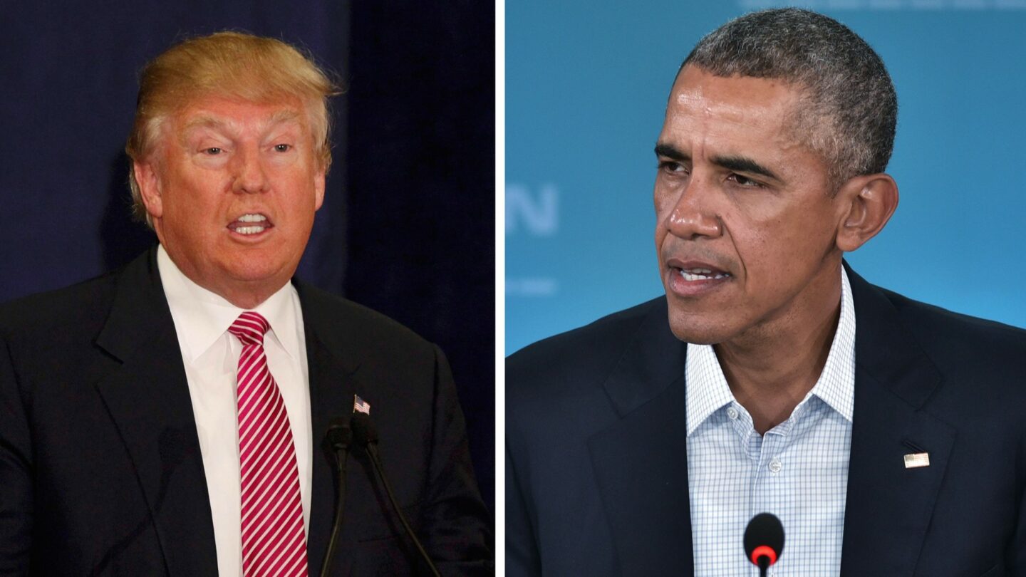 Donald Trump a Barack Obama