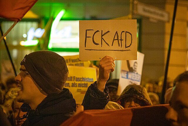 Demonstrace proti radikálně pravicové a populistické straně Německa AfD