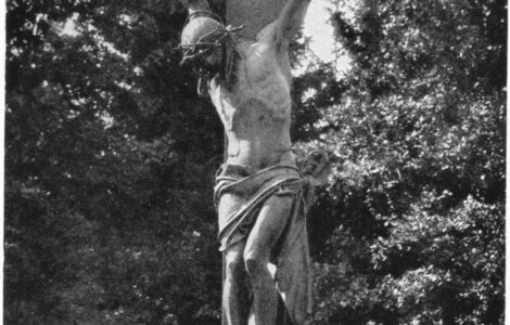 Myslbekova socha Krista na kříži.