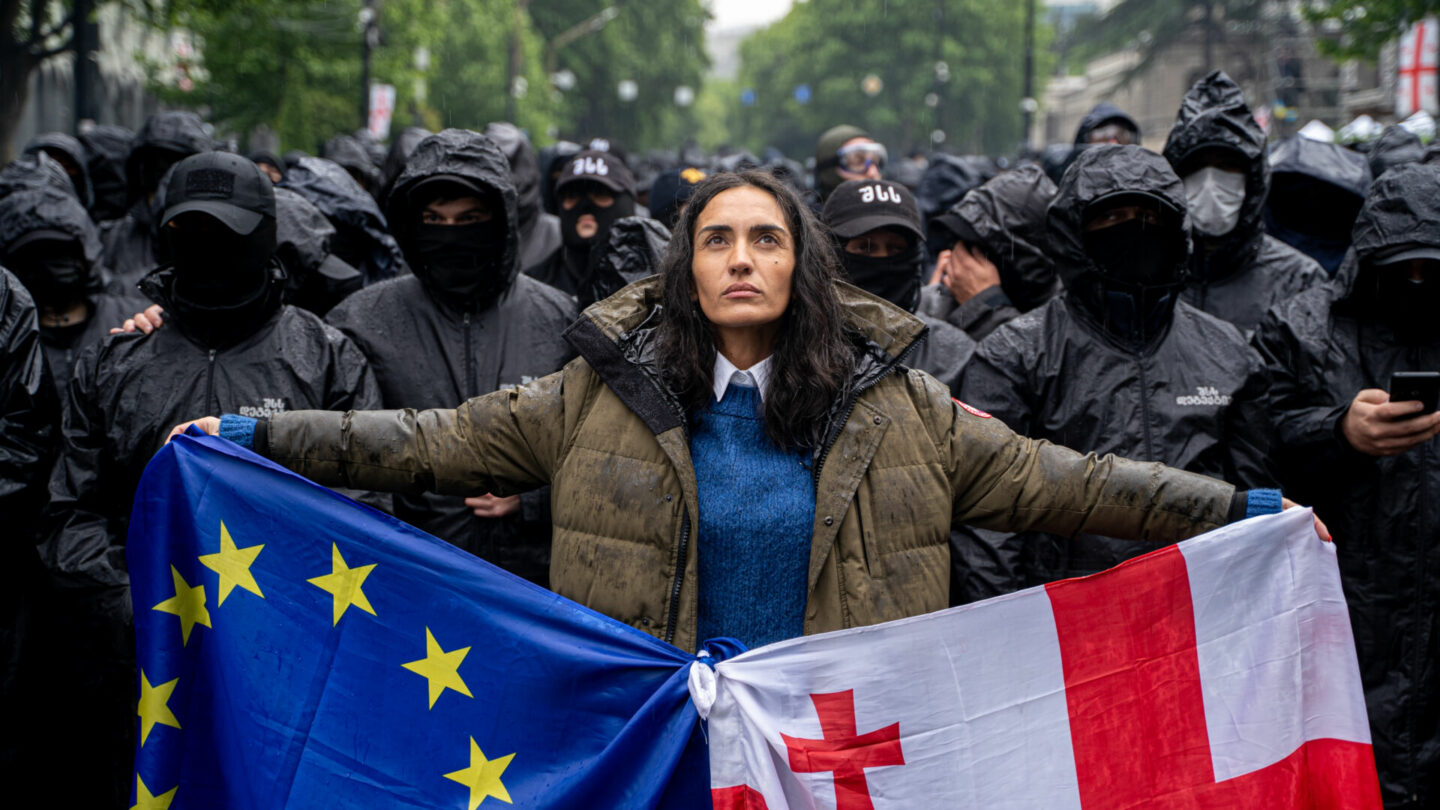 Protesty v hlavním městě Gruzie Tbilisi.