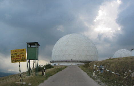 Radarová základna na hoře Aj Petri na Krymu.