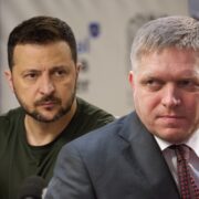 Ukrajinský prezident Volodymyr Zelenskyj, slovenský premiér Robert Fico