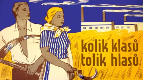 Kolik klasů – tolik hlasů, agitační plakát sociální demokracie z roku 1946