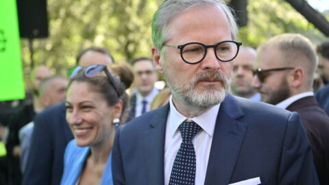Předseda vlády a lídr koalice SPOLU Petr Fiala (ODS).