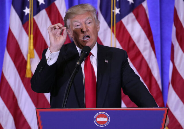 Donald Trump na tiskové konferenci v New Yorku