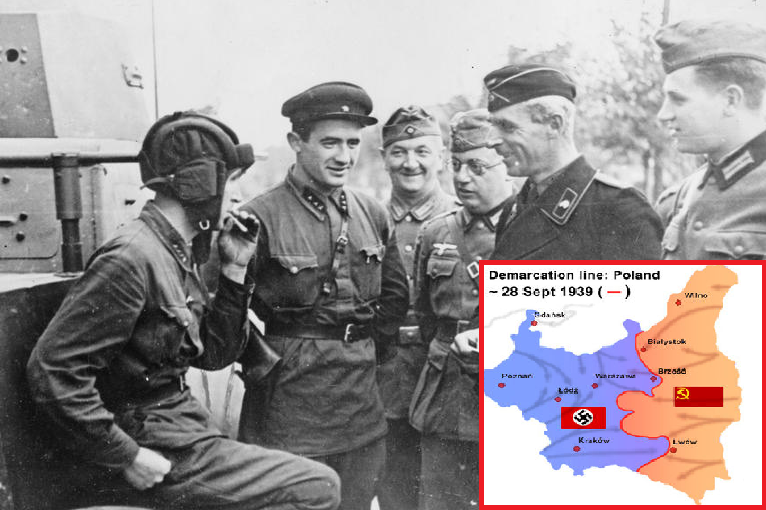 V nerozborné jednotě. Sovětští a němečtí vojáci právě zničili a rozdělili Polsko.